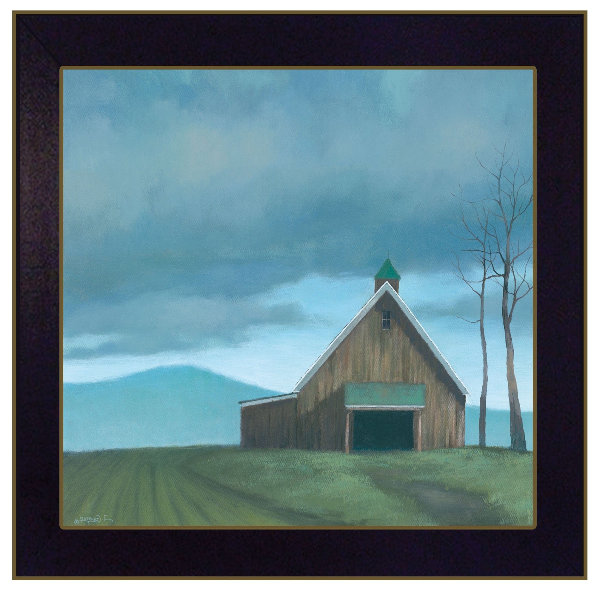 Lonesome Barn 2 Black Framed Print Wall Art - Homeroots