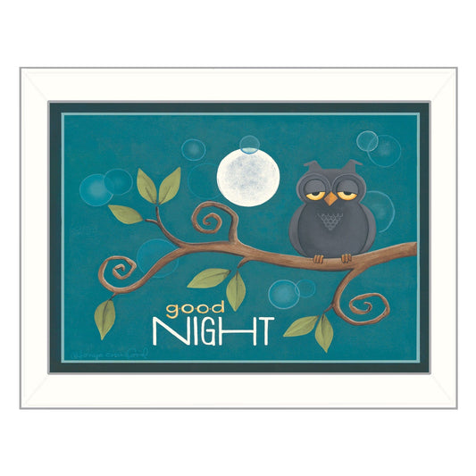 Good Night White Framed Print Wall Art - Homeroots
