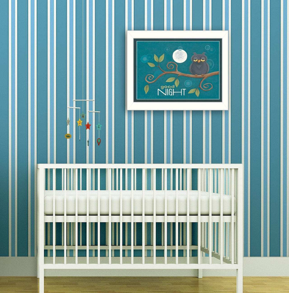 Good Night White Framed Print Wall Art - Homeroots - Flyclothing LLC