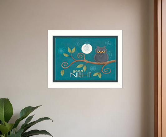 Good Night White Framed Print Wall Art - Homeroots