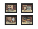 Set Of Four Bathroom I Black Framed Print Bathroom Wall Art - Homeroots