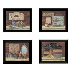 Set Of Four Bathroom COLLECTION I 2 Black Framed Print Bathroom Wall Art