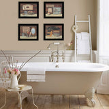 Set Of Four Bathroom COLLECTION I 2 Black Framed Print Bathroom Wall Art - Homeroots - Flyclothing LLC