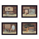 Set Of Four Bathroom COLLECTION I 3 Black Framed Print Bathroom Wall Art - Homeroots - Flyclothing LLC