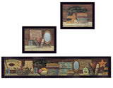Set Of Three COUNTRY BATH II 6 Black Framed Print Bathroom Wall Art - Homeroots - Flyclothing LLC