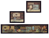 Set Of Three COUNTRY BATH II 9 Black Framed Print Bathroom Wall Art - Homeroots - Flyclothing LLC