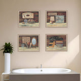 Set Of Four Bathroom II Brown Framed Print Bathroom Wall Art - Homeroots - Flyclothing LLC