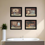 Set Of Four Bathroom Collection II 1 Black Framed Print Bathroom Wall Art - Homeroots