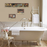 Set Of Three Country Bath II Collection 2 Brown Framed Print Bathroom Wall Art - Homeroots