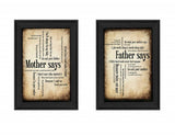 Set Of Two Parents Black Framed Print Wall Art - Homeroots - Flyclothing LLC