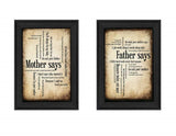 Set Of Two Parents Black Framed Print Wall Art - Homeroots - Flyclothing LLC