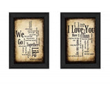 Set Of Two Sentiment Black Framed Print Wall Art - Homeroots - Flyclothing LLC