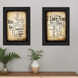 Set Of Two Sentiment Black Framed Print Wall Art - Homeroots - Flyclothing LLC