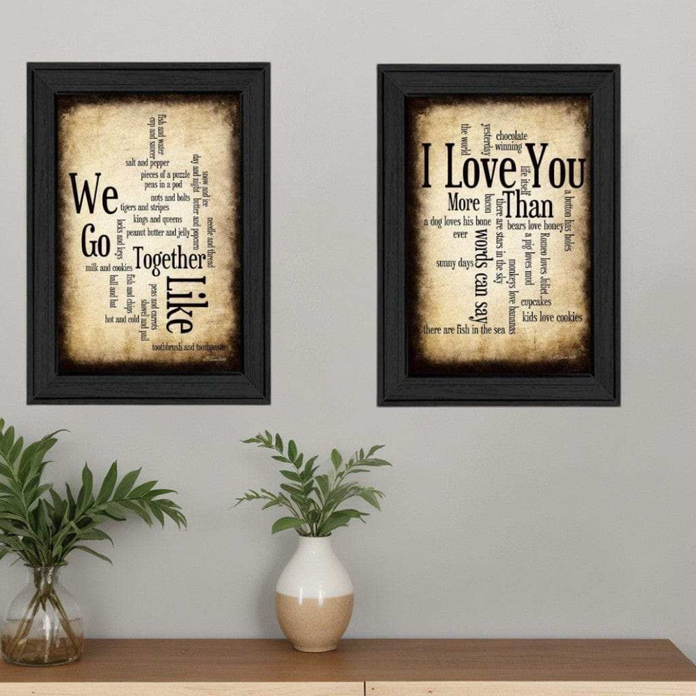 Set Of Two Sentiment Black Framed Print Wall Art - Homeroots - Flyclothing LLC
