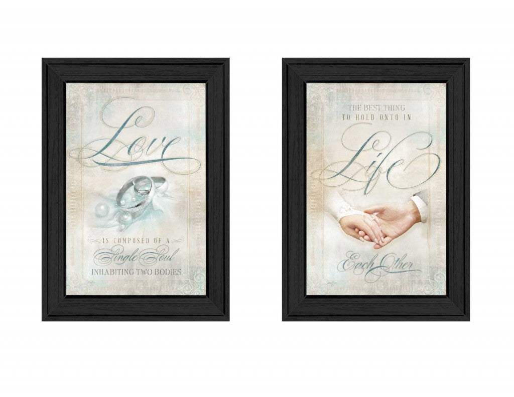 Set Of Two Love 1 Black Framed Print Wall Art - Homeroots - Flyclothing LLC