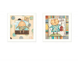 Set Of Two Nursery Pictures White Framed Print Wall Art - Homeroots