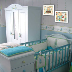 Set Of Two Nursery Pictures White Framed Print Wall Art