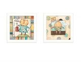 Set Of Two Nursery Pictures White Framed Print Wall Art - Homeroots