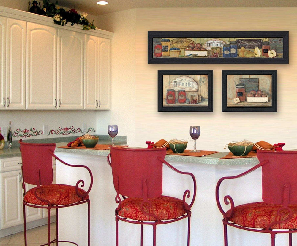 Set Of Three Kitchen Black Framed Print Kitchen Wall Art - Homeroots - Flyclothing LLC