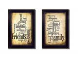 Set Of Two Friends and Family Black Framed Print Wall Art - Homeroots - Flyclothing LLC