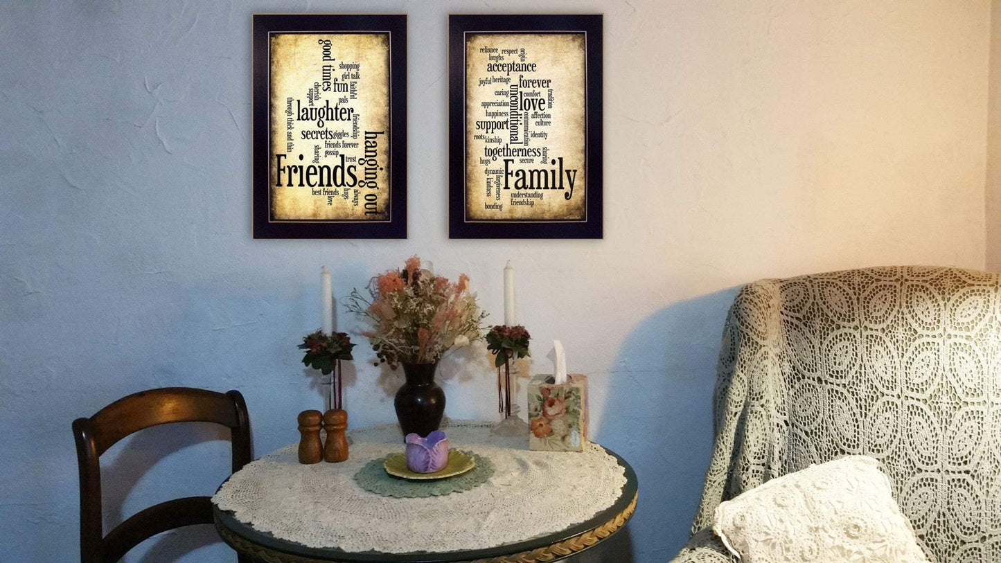Set Of Two Friends and Family Black Framed Print Wall Art - Homeroots - Flyclothing LLC