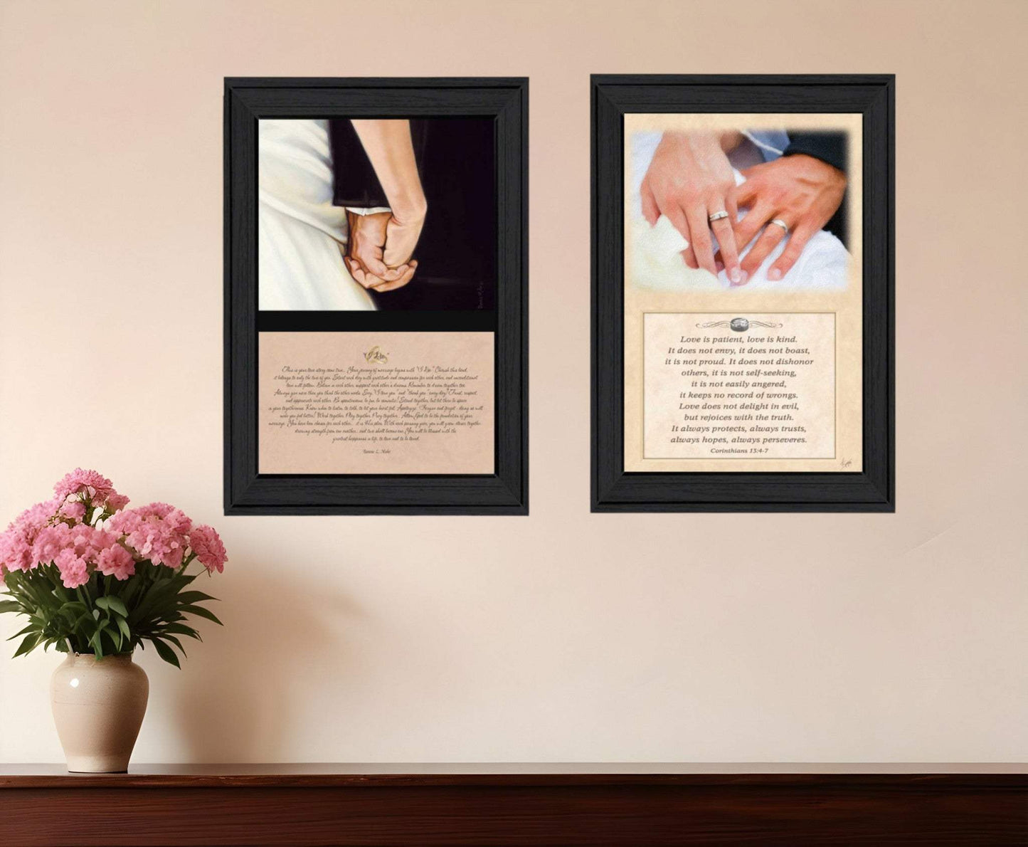 Set Of Two Marriage Black Framed Print Wall Art - Homeroots - Flyclothing LLC