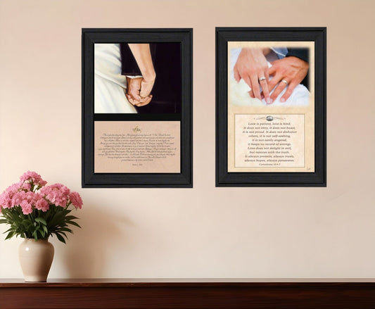 Set Of Two Marriage Black Framed Print Wall Art