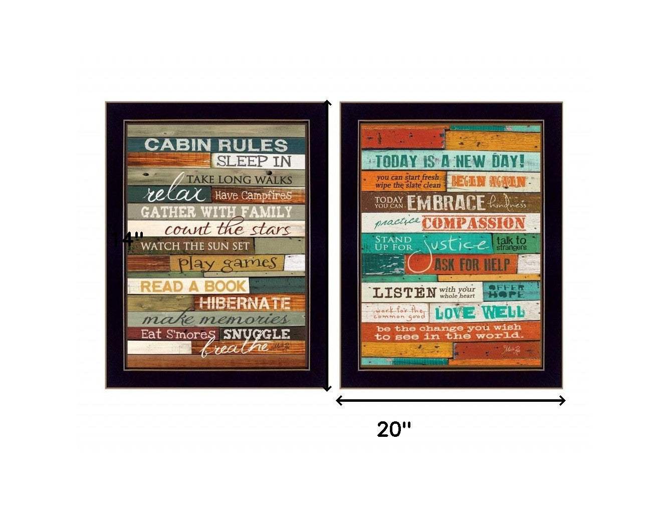 Set Of Two Wood Plank Black Framed Print Wall Art - Homeroots - Flyclothing LLC