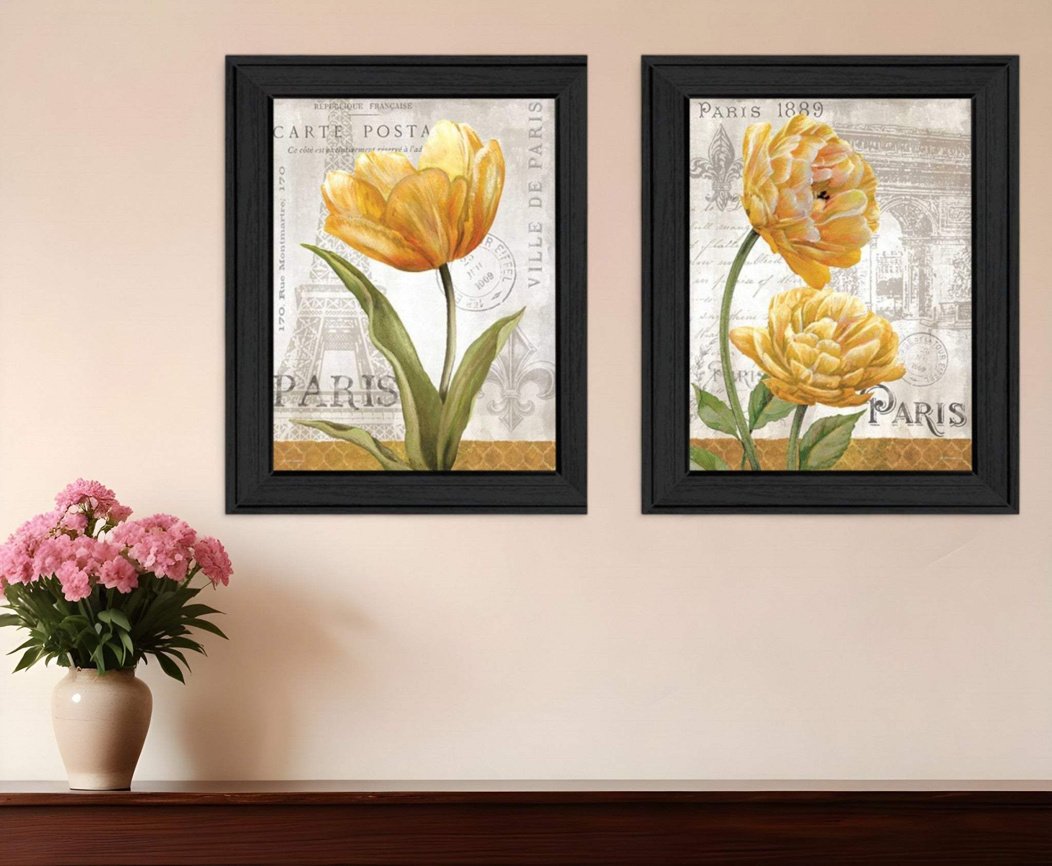 Set Of Two Paris Black Framed Print Wall Art - Homeroots - Flyclothing LLC