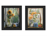 Set Of Two Flowers 1 Black Framed Print Wall Art - Homeroots