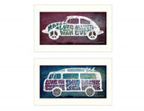 Set Of Two Retro White Framed Print Wall Art - Homeroots - Flyclothing LLC