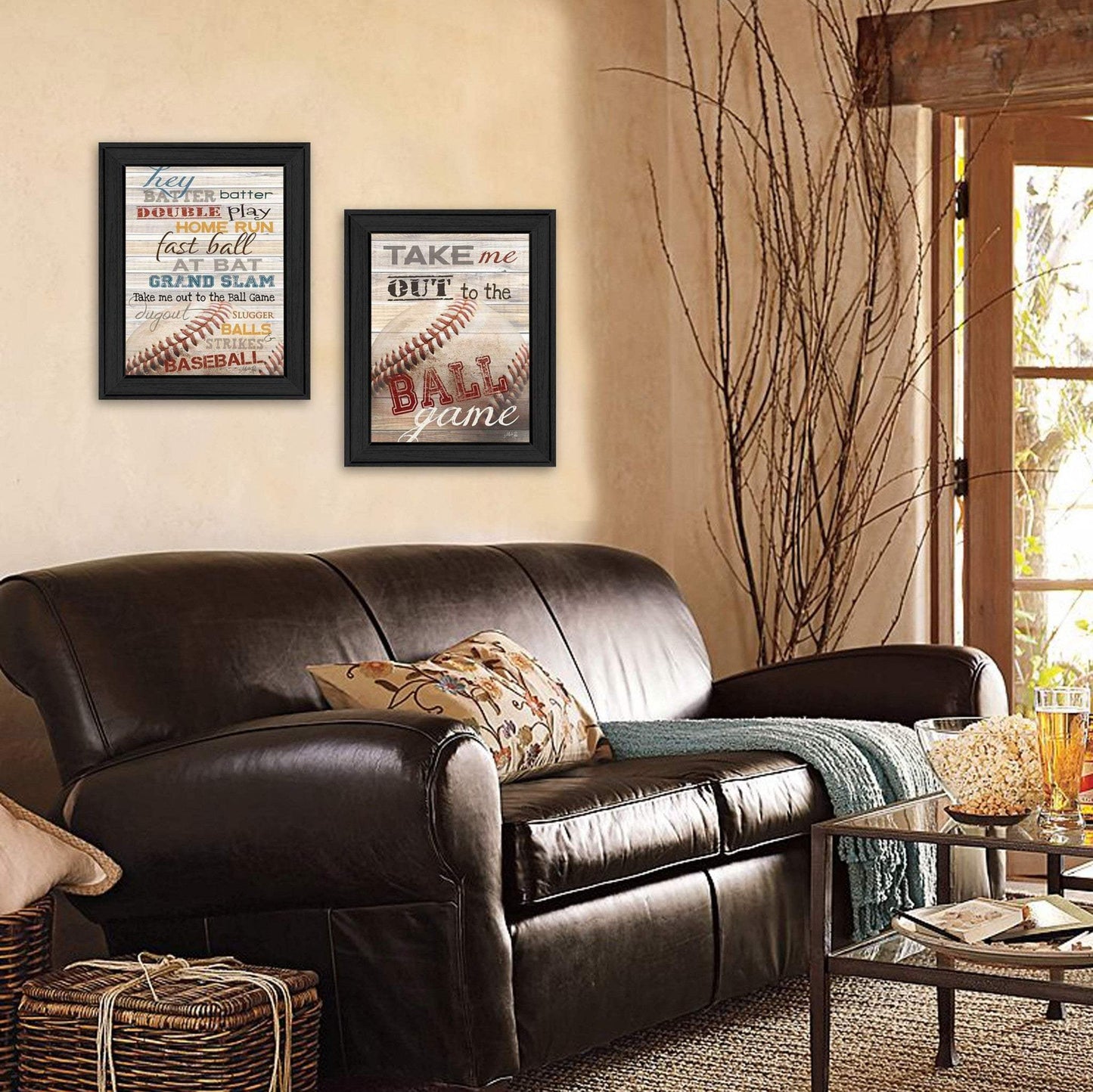 Set Of Two Baseball 1 Black Framed Print Wall Art - Homeroots - Flyclothing LLC