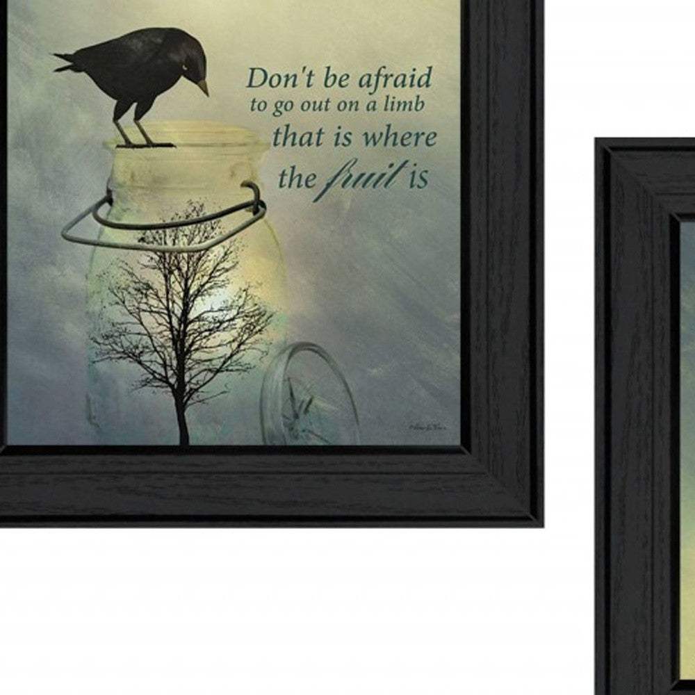 Set Of Two Glass Jars Black Framed Print Kitchen Wall Art - Homeroots - Flyclothing LLC