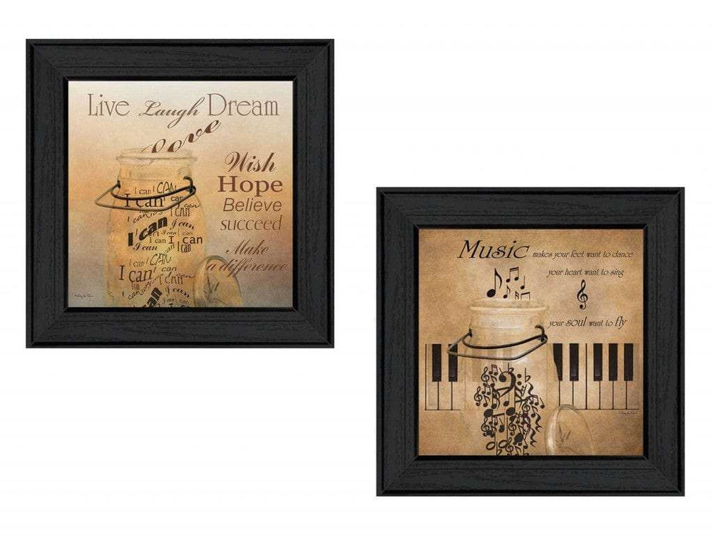 Set Of Two Music 3 Black Framed Print Wall Art - Homeroots - Flyclothing LLC