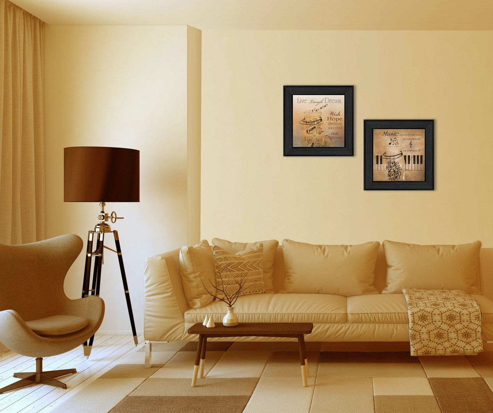 Set Of Two Music 3 Black Framed Print Wall Art - Homeroots - Flyclothing LLC