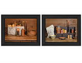 Set Of Two Baking Supplies Black Framed Print Wall Art - Homeroots