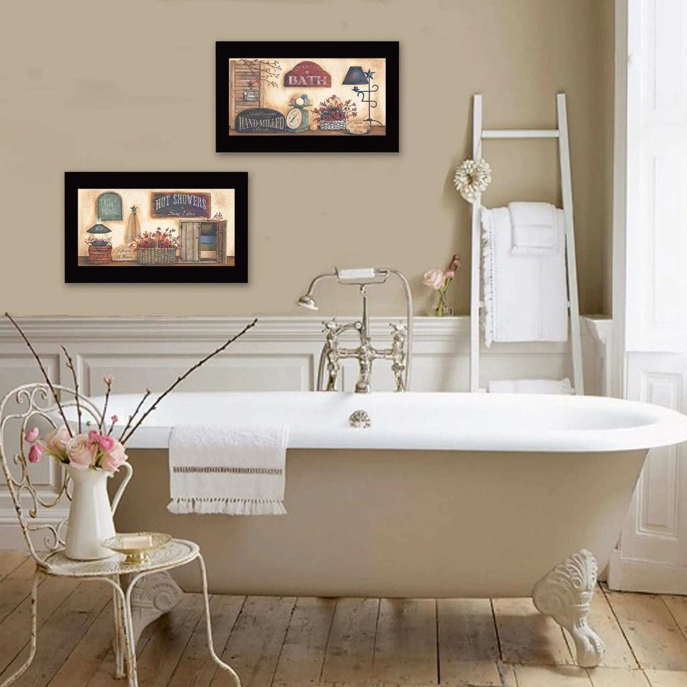 Set Of Two Bath 1 Black Framed Print Bathroom Wall Art - Homeroots - Flyclothing LLC