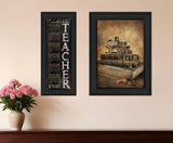 Set Of Two School Black Framed Print Wall Art - Homeroots - Flyclothing LLC