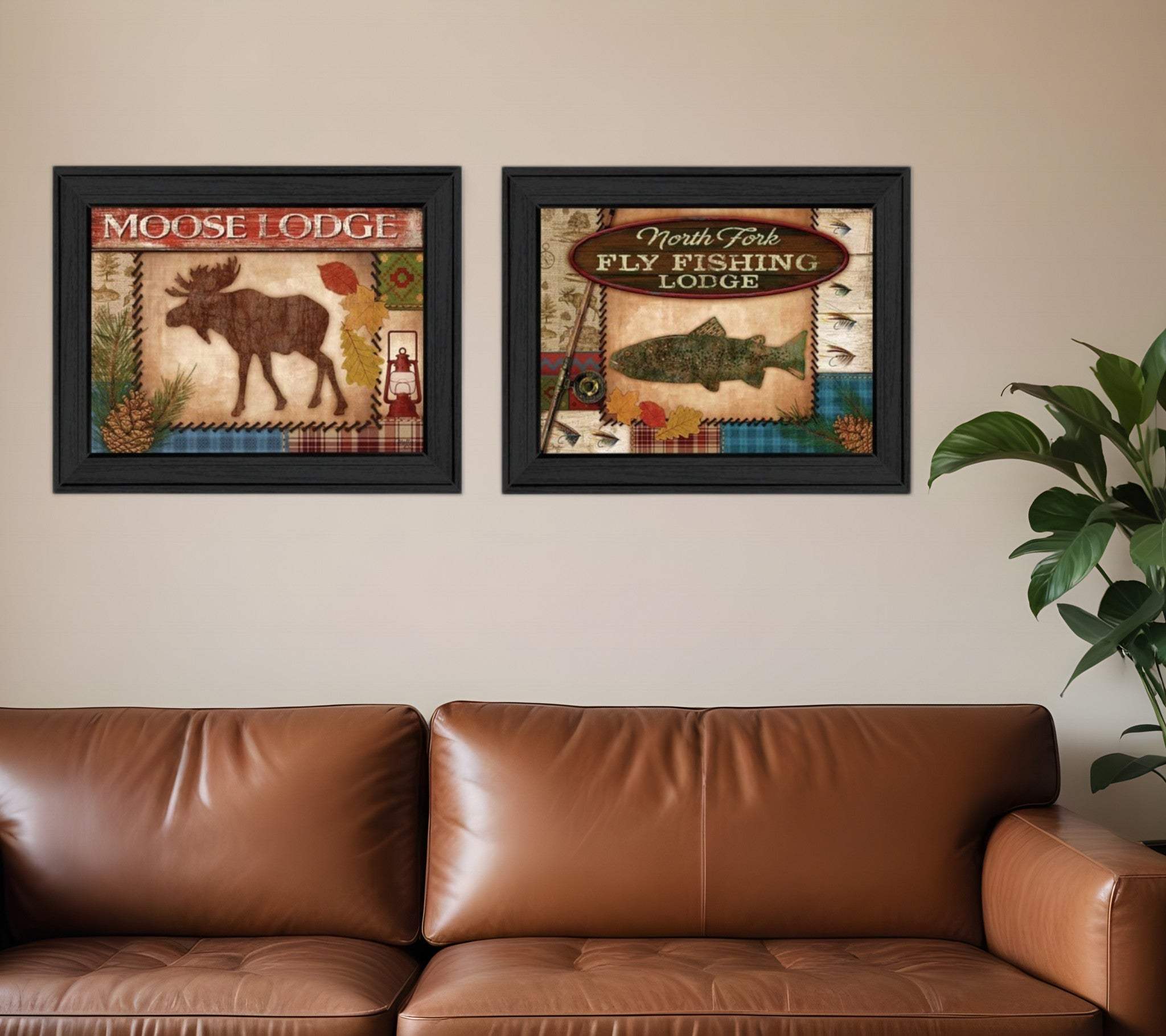 Set Of Two Lodge I Black Framed Print Wall Art - Homeroots - Flyclothing LLC