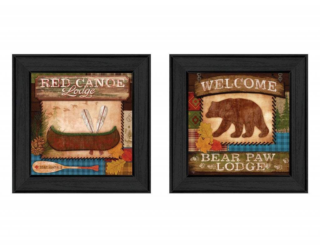 Set Of Two Lodge II Black Framed Print Wall Art - Homeroots - Flyclothing LLC