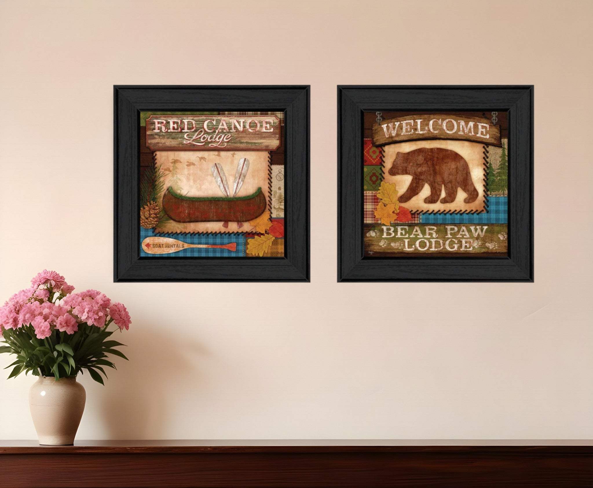 Set Of Two Lodge II Black Framed Print Wall Art - Homeroots - Flyclothing LLC