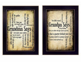 Set Of Two Grandparents Black Framed Print Wall Art - Homeroots - Flyclothing LLC