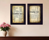 Set Of Two Grandparents Black Framed Print Wall Art - Homeroots - Flyclothing LLC