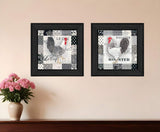 Set Of Two Rooster I Black Framed Print Wall Art - Homeroots - Flyclothing LLC