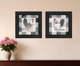 Set Of Two Rooster I Black Framed Print Wall Art - Homeroots