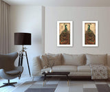 Set Of Two Peacock 1 White Framed Print Wall Art - Homeroots - Flyclothing LLC