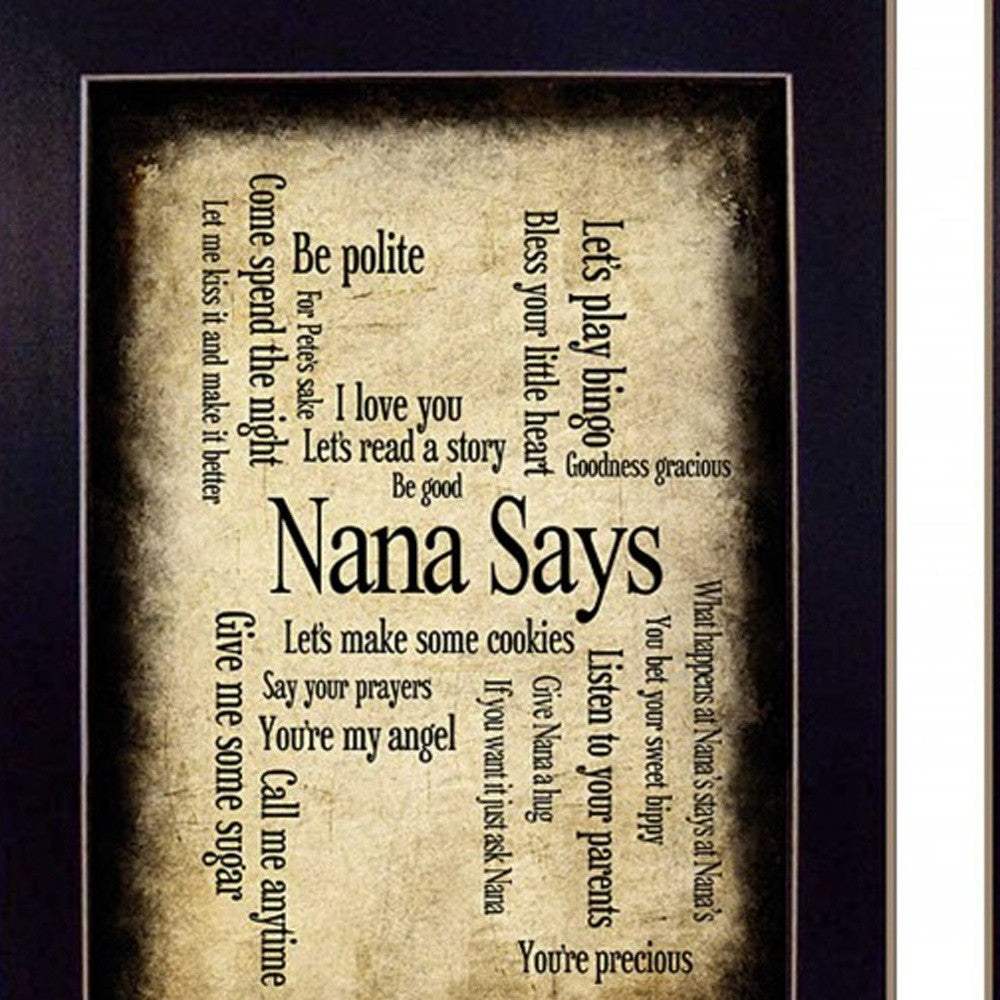 Set Of Two Nana or Papa Black Framed Print Wall Art - Homeroots - Flyclothing LLC
