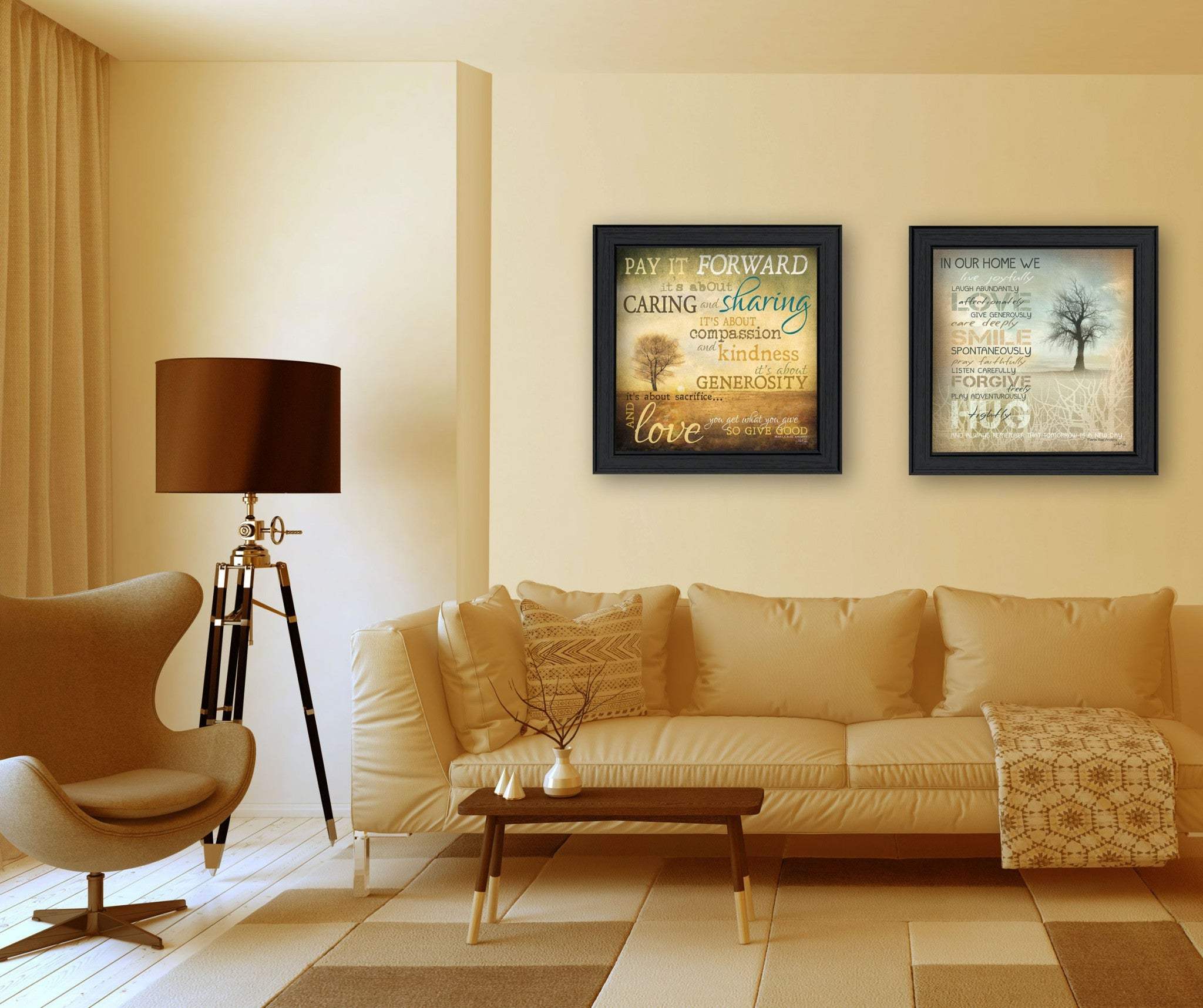 Set Of Two Meaning 2 Black Framed Print Wall Art - Homeroots - Flyclothing LLC