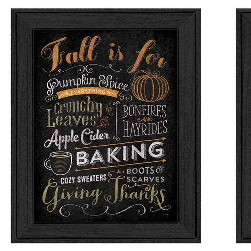 Set Of Two Pumpkin Patch Black Framed Print Wall Art - Homeroots - Flyclothing LLC