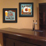 Set Of Two Beer Oclock Black Framed Print Wall Art - Homeroots - Flyclothing LLC